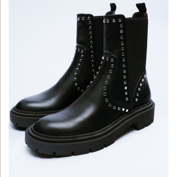 Zara Shoes - Black studded ankle boots